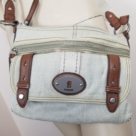 Fossil khaki crossbody bag with pockets - Picture 2 of 8